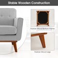 thumbnail image 4 of Canddidliike Modern Accent Chair Upholstered Linen Fabric Armchair with Removable Padded Seat Cushion, Velvet Lounge Reading Chair, Upholstered Armchair for Living Room, Bedroom, Dorm, Gray, 4 of 6