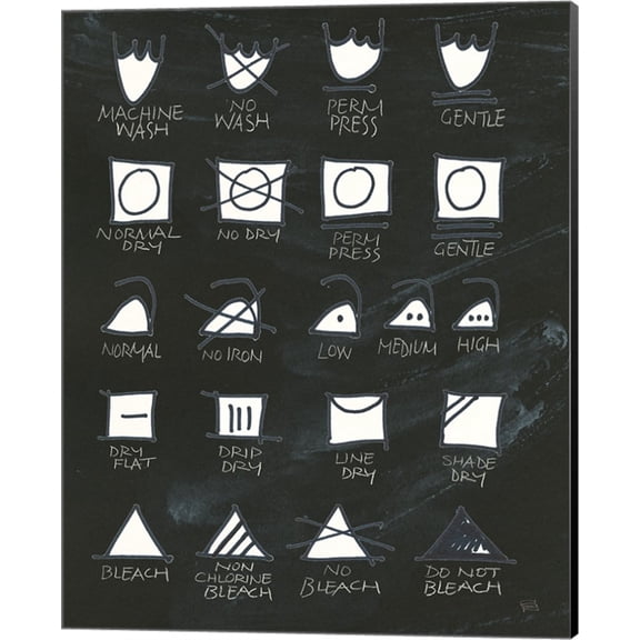 Laundry Room Icons by Chris Paschke, Canvas Wall Art, 16W x 20H