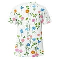 thumbnail image 6 of Daisy Printed Tops for Women Summer Crew Neck Tee Short Sleeve Shirts Sexy Hollow Out Tee Shirts Slim Fitted Tunic Tops Pullover Sweater Blouses Going Out Beach Vacation Clothes 2025, 6 of 6