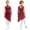 Burgundy, variant on Girls One Shoulder Long Sleeve Modern Ballet Lyrical Dance Dress Skirted Leotard Performance Dancewear Green 6