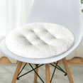 thumbnail image 1 of Round Plush Seat Cushion with Non-Slip Back for Office and Home Use, Relieves Discomfort from Prolonged Sitting, 45cm Diameter, Easy to Clean and Versatile, 1 of 8