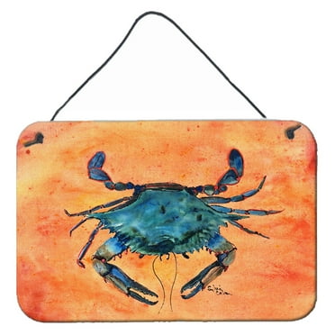 Carolines Treasures 8097DS812 Crab Wall or Door Hanging Prints 8HX12W multicolor
