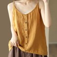 thumbnail image 2 of Tank Top for Women Linen, 2026 Summer Comfy Casual Loose Lightweight Sleeveless Shirts, Yellow M, 2 of 6