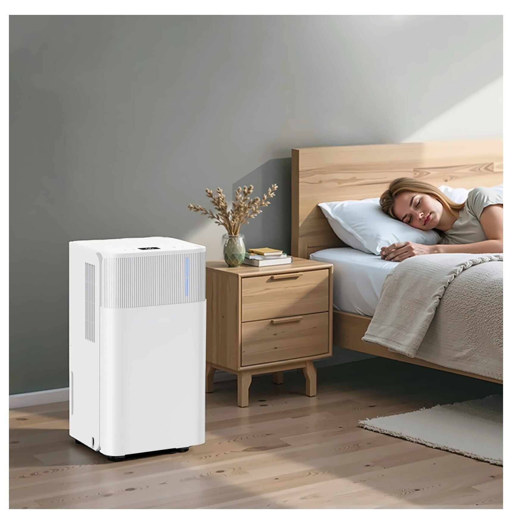 30 Pints Dehumidifier for Home Basement - Smart Dehumidifier Low Noise - Room Dehumidifier with Auto Humidity Control & Quiet Sleep Mode