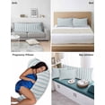 thumbnail image 6 of Blue Striped Pillow Covers King Size, Blue White Stripes Farmhouse Soft Bed Throw Pillowcases Breathable Cooling Long Lumbar Body Pillow Sham Cover for Bed Sofa 20''x40'', 6 of 7