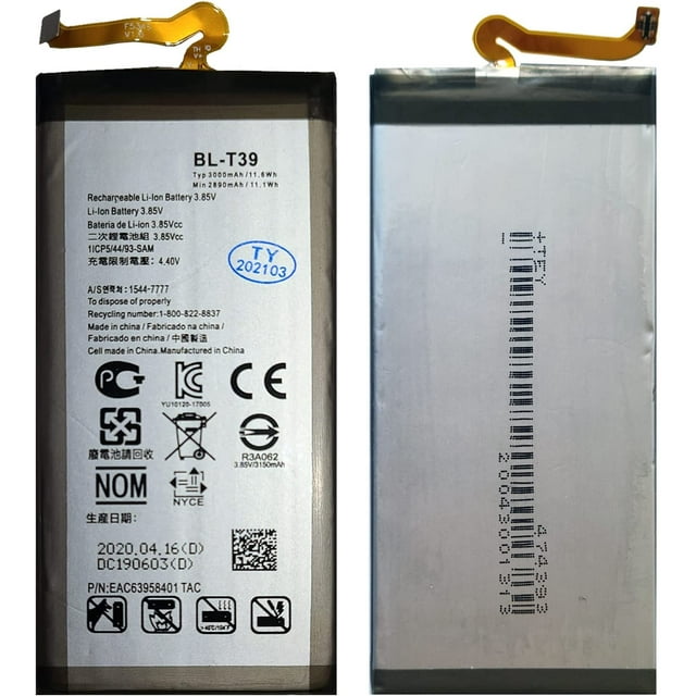 NuFix Replacement Battery Compatible with LG G7 ThinQ BL-T39 3000mAh Battery Replacement G710AWM LMQ910UM (Single)
