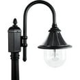thumbnail image 4 of Gama Sonic Orion Outdoor Solar Lamp Post Light Kit, Single Black Resin Industrial Style Downlight Lamp, Cast Aluminum Light Pole with Warm White Light 2700K, 123BM50001, 4 of 9