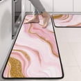 thumbnail image 2 of Kitchen Rugs Sets Of 2,Pink Marble Gold Line Pattern Anti Fatigue Kitchen Mat Rugs Non Slip Washable,Decorative Kitchen Floor Mats for Kitchen,Sink,Laundry,17"x47"+17"x47", 2 of 5