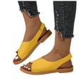 thumbnail image 6 of IUJSOY Sandals for Women 2025 Casual Peep Toe Slingback Flats Shoes Comfortable Slip on Beach Shoes, 6 of 8