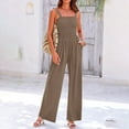 thumbnail image 2 of BLVB Summer Sleeveless Jumpsuits for Women Smock Square Neck Loose Wide Leg Rompers Fashion Beach Lounge Outfits, 2 of 7