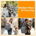 thumbnail image 5 of Lumikrypt Baby Diaper Bag Backpack, Multifunctional Waterproof Baby Diaper Bag, with Foldable Baby Bed and Insulated Bottle Bag, with Changing Pad, Baby Portable Bag, Unisex, Gray, 5 of 7