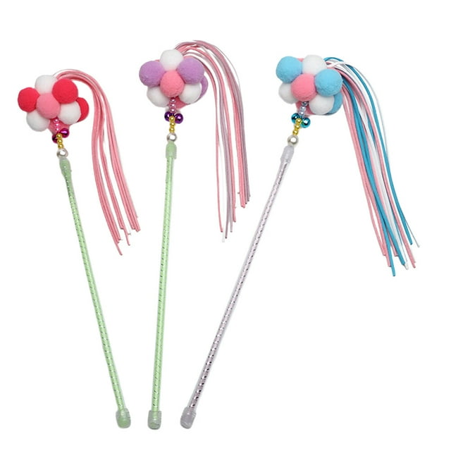 OULII 3 Pcs Baguette à Chat en Peluche Bleue pour Renforcer les Relations, Jeu Intérieur