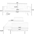 thumbnail image 7 of JERFIT Convertible Sofa Bed with Pillows, Plush Teddy Fabric, 3-Seater Sleeper Couch for Living Room, Modern Gray Futon, 7 of 7