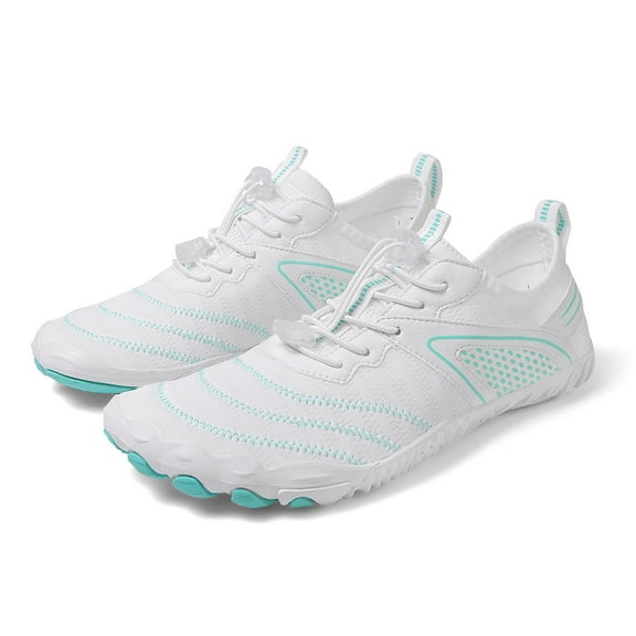 ZUTY Water Shoes Men Women Adult Quick-Dry Aqua Sock Barefoot for Beach Swim River Pool Lake Hiking Kayaking Surfing White 7