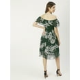 thumbnail image 2 of Moomaya Printed Off-Shoulder Poly Georgette Midi Dress Cinched Long Dress, 2 of 8
