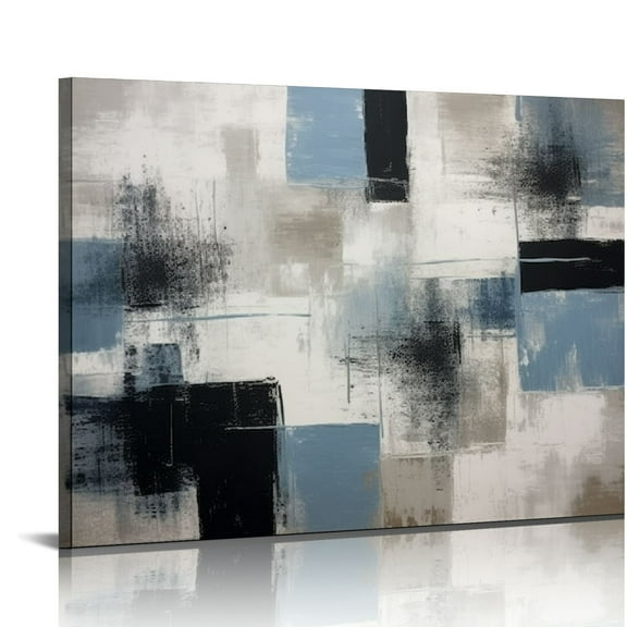 ARISTURING Blue Abstract Wall Art Decor Hand Painted Oil Painting on Canvas Framed 20x16 inch Large Colorful Modern Artwork Wall Art for Living Room Bedroom Office Hotel and Dining Room