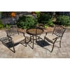 Hanover Traditions 3-Piece Bistro Set in Tan with 30 in. Glass-Top Table