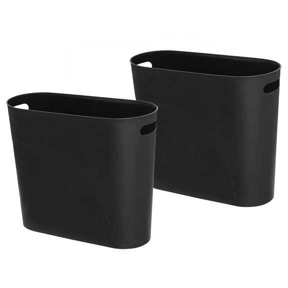 Small Trash Can Plastic Bathroom Wastebasket 3.2 Gallon Slim Garbage Container Bin with Handle for Home Kitchen Bathroom Bedroom Office
