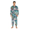 thumbnail image 3 of FORMRS Onesies Pajama for Adults Unisex Hoodie Winter Jumpsuit One Piece Sleepwear, Sizes S-2XL, Green Cartoon Truck Pattern, 3 of 7