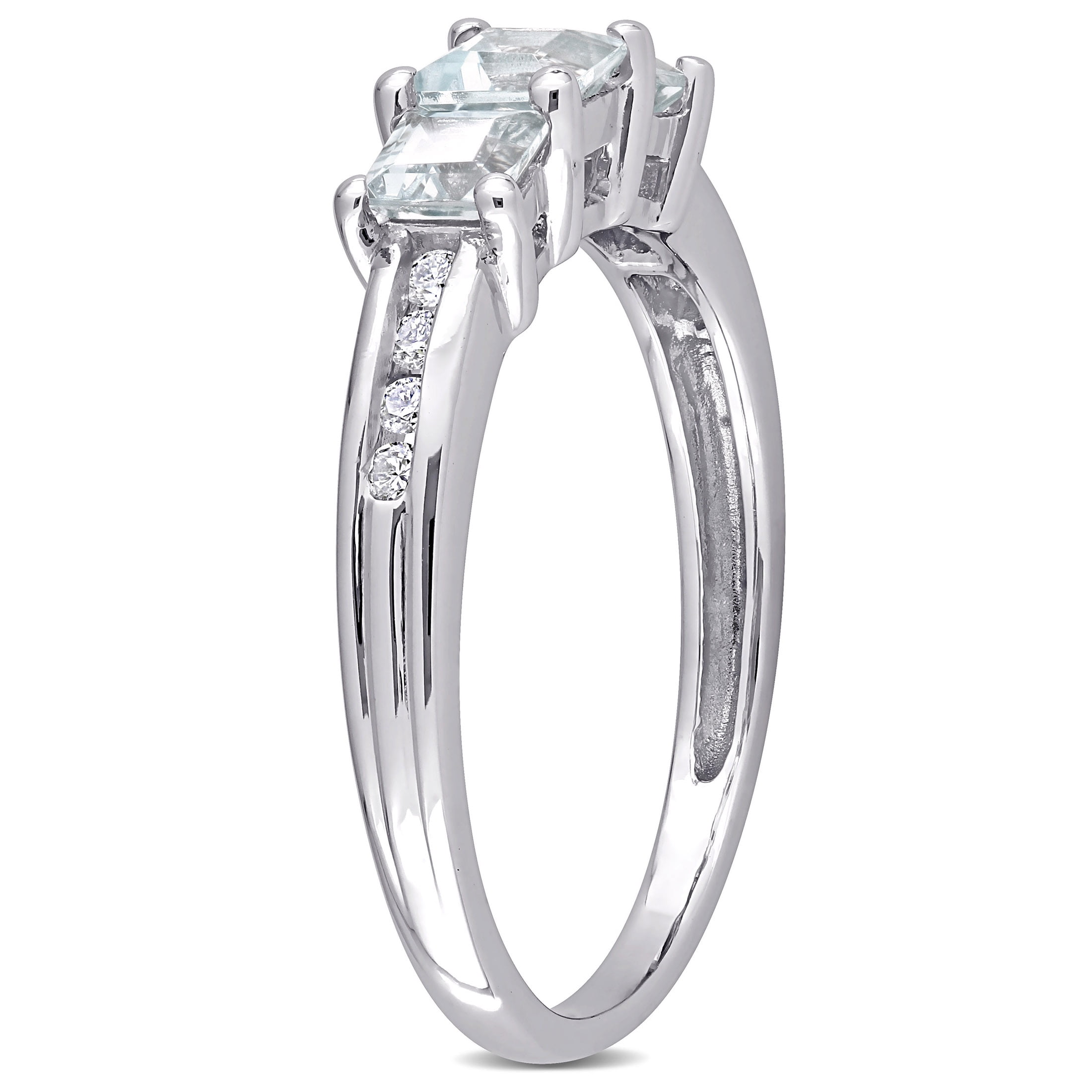 Everly Women's Aquamarine 10k White Gold Ring