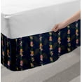 thumbnail image 2 of Hawaiian Bed Skirt, Vertically Designed Tropical Flower Strips Exotic Leaves Plants Pattern, Elastic Bedskirt Dust Ruffle Wrap Around for Bedding Decor, 4 Sizes, Indigo and Multicolor, by Ambesonne, 2 of 2