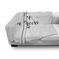 thumbnail image 3 of I am a Princess Soft Flannel Fleece Throw Blanket, Monochrome Hand Writing Style Words with Olive Branch Life Theme, Cozy Plush for Indoor and Outdoor Use, 50" x 70", Black and White, by Ambesonne, 3 of 6