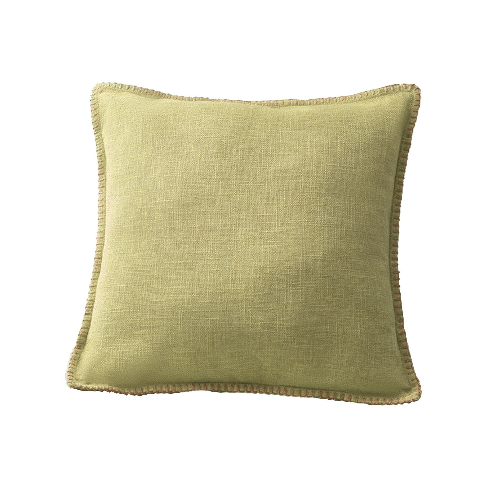 Outdoor Pillows 24x24 Solid Linen Wool Edge Pillow Cover Sofa Cushion