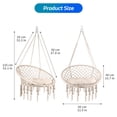 thumbnail image 3 of Hammock Chair, Hanging Swing with Macrame and Cushion, and Hardware Kit,Adult Swings for Outside, Max 330 Lbs, Patio, Balcony, Bedroom-Beige, 3 of 7