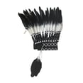 thumbnail image 1 of Jefe American Indian Native Feather Feather Men Women Headband For Dance Show Negro, 1 of 9