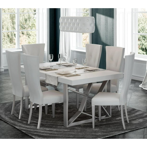 White High Gloss Lacquer Dining Table KIU ESF Modern Contemporary Made in Spain
