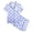 Light Blue, variant on REDARER Girls Casual Bow Printed Button Lapel Short Sleeved Top Shorts and Pajamas Set,11-12 Years