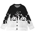 thumbnail image 4 of Evdexr Womens Halloween Cardigan Pumpkin Skeleton Graphic Cardigan Sweaters Funny Button Down Long Sleeve Knit Cardigans Lightweight Loose Jackets XL, 4 of 4