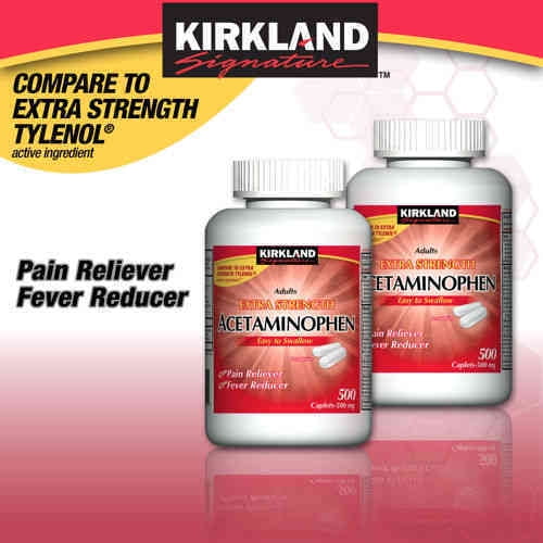 Kirkland Signature Extra Strength Acetaminophen, 500 mg., 1,000 Caplets