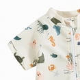 thumbnail image 5 of NIEWTR Baby Boy Swimsuit UPF 50+ Short-Sleeve One Piece Zipper Toddler Bathing Suit Baby Beach Wear Sunsuit(White,2-3 Years), 5 of 9