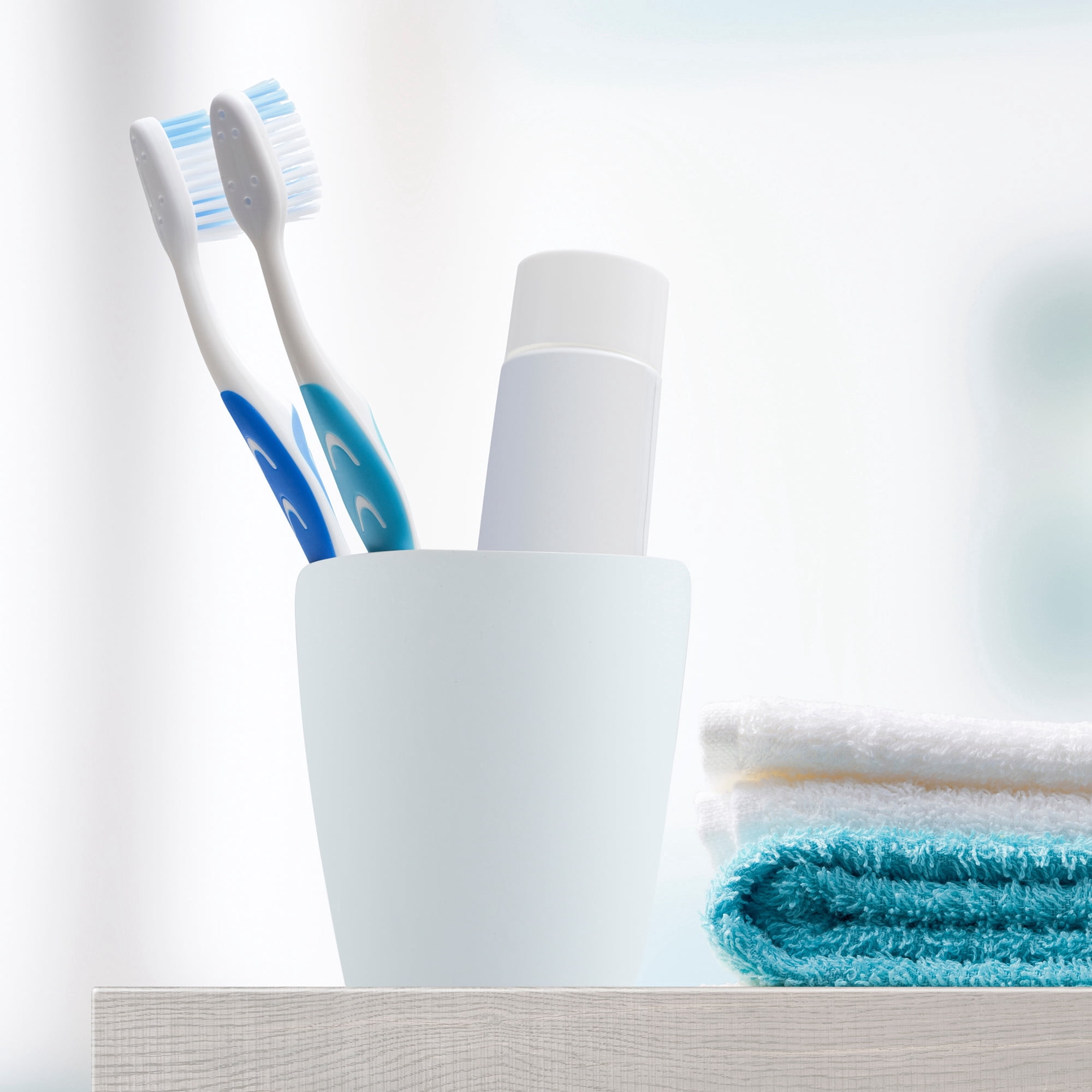 Unique Bargains 2Pcs Bathroom Cups Tumblers Toothbrush Cup 4.33''x2.76'' 350ml Gray