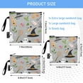 thumbnail image 3 of 3 Size Reusable Food Storage Bags Set Airtight Zipper Closure Lunch Snacks Travel Organizer Cartoon Halloween Elements, 3 of 8