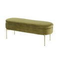 thumbnail image 4 of Chloe Contemporary/Glam Storage Bench in Gold Metal and Green Velvet by LumiSource, 4 of 5
