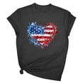thumbnail image 3 of GaThRRgYP Tops for Women 2026,Ladies' Independence Day Printed Short Sleeved T-shirt Top Black S, 3 of 3