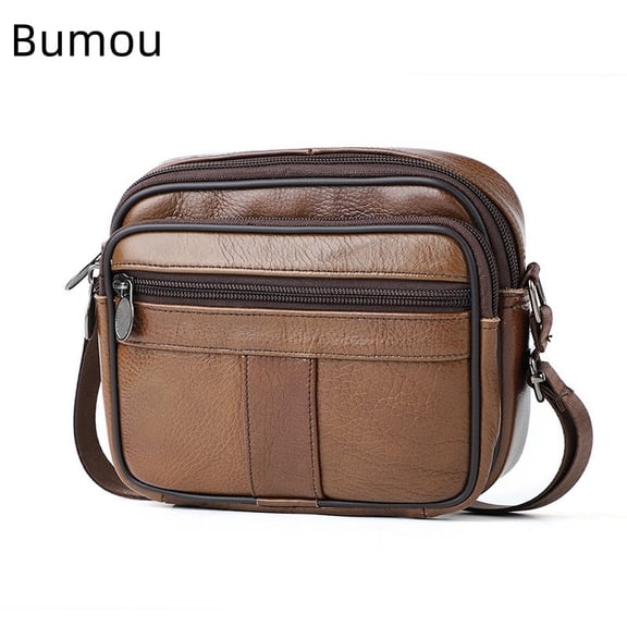 Genuine Cowhide Leather Men's Bag Shoulder Crossbody Bags for Male High Quality Messenger Sling Bag Satchel Bags Phone Purse