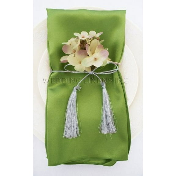 Wedding Linens Inc. (10pcs) 20'' x20" Satin Table Napkins for wedding Party Decoration events - Moss Green
