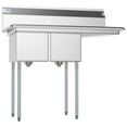 thumbnail image 4 of KoolMore 43 in. Two Compartment Stainless Steel Commercial Sink with Drainboard, Bowl Size 12"x 16"x 10", 4 of 9