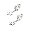 thumbnail image 1 of Par de Pendientes Hexagonales de material acero Inoxidable con Aro Colgante WeddingJewelry 4mm, 1 of 4