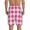 thumbnail image 3 of Kdxio Plaid Heart Print Mens Sleep Shorts Bottoms Soft Comfy Pajama Wear Pants with Drawstring Pockets, 3 of 7