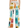 thumbnail image 4 of Women's Cute Monsters Pajama Pants, Casual Pajama Bottoms Lounge Pants Wide Leg, 4 of 7