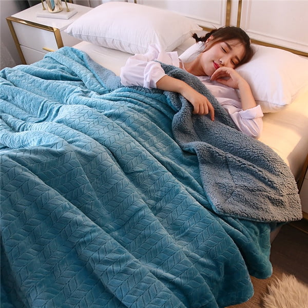 fleece blankets and throws Adult Thick Warm winter Blankets Home Super Soft  duvet luxury solid Blankets On twin Bedding - Walmart.com