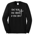 thumbnail image 2 of Wild Bobby, The Way, The Truth & The Life Inspirational/Christian Men Long Sleeve Shirt, Black, Small, 2 of 5