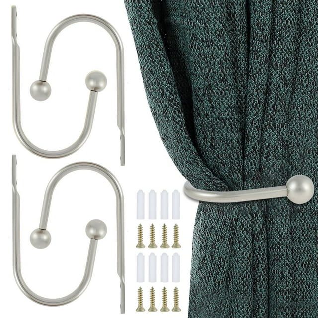 CNKOO Crochets de Rideaux Attaches de Rideaux Crochets Métalliques pour Rideaux Décoratifs Attaches de Fenêtre en Forme de U Montés au Mur Support de Rideaux avec Vis pour Rideau Fixe