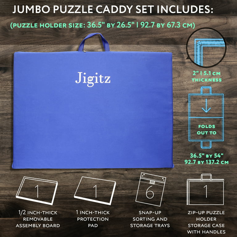 Jigitz Jigsaw Puzzle Case – 1500 Piece Puzzle Caddy Portable Puzzle Storage  Case with Handles and Sorting