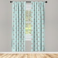 thumbnail image 3 of Ambesonne Anchor Curtains, Pastel Stripes Naval, Pair of 28"x63", Vermilion Turquoise, 3 of 5