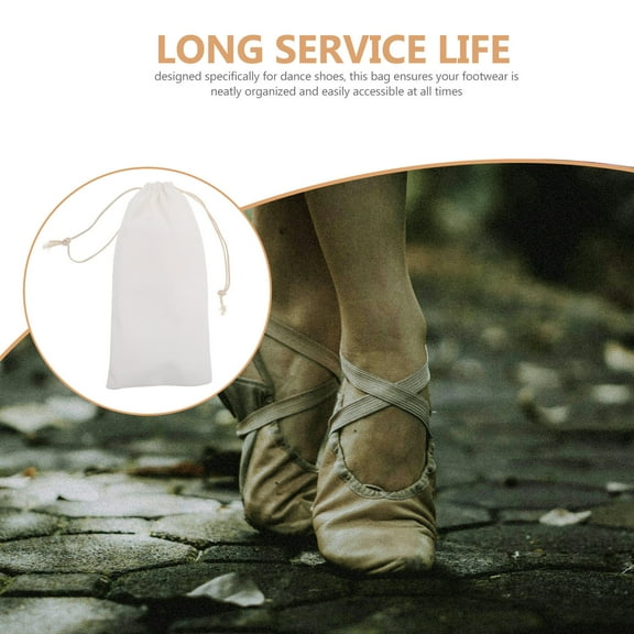 KONTONTY 2 PCS Dance Shoe Storage Bag 26.00X13.50X0.70CM Beige